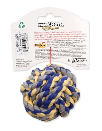 Mammoth Pet Products 43720085: Monkey Fist Ball Dog Toy, Mini - size: Mini 2.5 inch, style: Fist Ball
