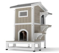 Outdoor Cat House Weatherproof Cats Shelter for Feral Kitten Pet Houses for 1-2 Small Animlas 2 Story Wooden Houses for Indoor Outdoor Cats with Escape Doors (29.7" D x 22.8" W x 35.4" H) - style: 29.7"D x 22.8"W x 35.4"H