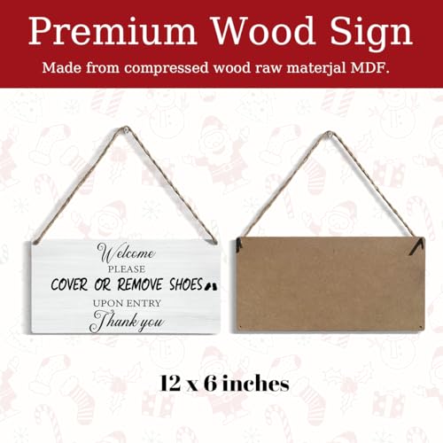 Please Remove Your Shoes Sign, Take off Your Remove Shoes Sign for House Front Door, Cover or Remove Shoes, Housewarming Gifts for New House Home Women Men 12x6 inches - color: Shoes