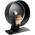 11.8" Aluminum Alloy Silent Hamster Exercise Wheel | Noiseless Running Wheel for Syrian Hamsters, Fancy Rat, Hedgehogs and Small Pets (Base-Black) - color: Black