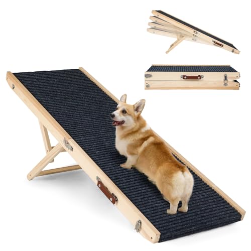 Foldable Dog Ramp for Bed, 4 Adjustable Portable Pet Ramps, 40" Long Pet Ramp for Small Dogs, for High Beds, Dog Step for Large Dogs Stairs for Car, Couch - size: 40 Inch Long