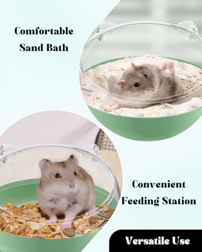 Pawfly Hamster Sand Bath Container, Hamster Sand Bath Box, Hamster Bathtub, Hamster Bathroom, Hamster Toilet, Plastic Dust Bath for Dwarf Hamsters, Syrian Hamsters, Mice, Gerbils & Small Animals - color: Light green