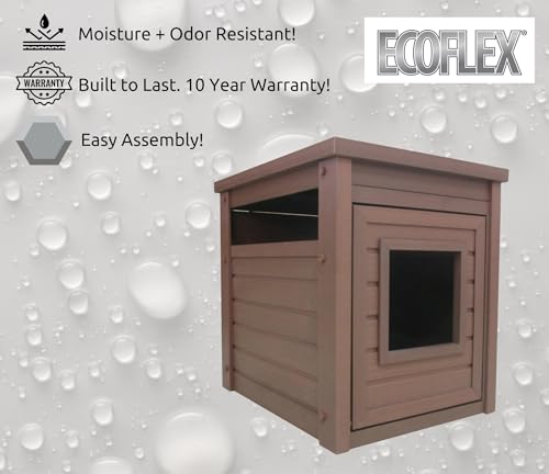 New Age Pet ECOFLEX Litter Loo Standard & Jumbo Sizes, 4 Colors, Moisture and Odor Resistant Enclosure & End Table, No‑Tools Assembly, 10 Year Warranty, Russet Brown, Standard - color: Brown, size: Standard