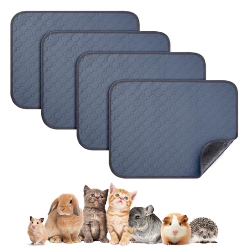 4 Pack 24 x 18 Inch Guinea Pig Cage Absorbent Liner Reusable Waterproof Super Absorbent Guinea Pig Urine Pad Non-Slip Mat for Small Animals Rabbit Hamster Rat. Washable Guinea Pig Bedding - size: 24"*18"