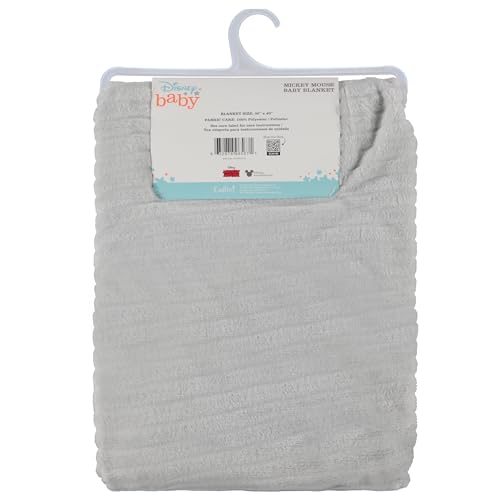 Disney Mickey Mouse Soft Baby Blanket - Flannel Fleece Blanket for Baby Girls/Boys, Plush Crib Stroller Nursery & Daycare Blankey, Good Mouse/Grey - color: Mickey Good Mouse