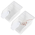 LemonRoad 2 Pack Lab Mouse Breeding Cage 11.8"x7"x5.8" with 250ml Water Drinking Bottle Laboratory Rat Rodent Breeding & Weaning Cage for Small Lab Animals - size: 11.8"x7"x5.8", style: Classic