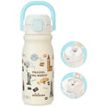 Mininoo 18oz Insulated Stainless Steel Kids Water Bottle for School | 2-in-1 Straw & Spout Lid, Leak-Proof, BPA-Free, for Girls & Boys, White - color: 18oz White-Travel the World