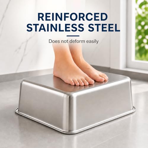 Stainless Steel Litter Box for Cats, 17.71" x 13.77" x 5.9", Metal Cat Litter Box with High Sides, Non-Stick, Odor Free, Easy to Clean Litter Pan for Indoor Cats, Kittens, Rabbits and Multi Cat Homes - size: Small