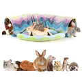 BWOGUE Bunny Tunnel Bed, 2-in-1 Collapsible Rabbit Tunnel Hideout with Mat | Removable Mat for Washing, Ball Toy for Play, Tunnel Tubes for Hiding, Soft Suede Fabric, Cats Rabbits Guinea Pigs - color: Rainbow