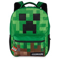 AI ACCESSORY INNOVATIONS Minecraft Backpack for Boys & Girls, Big Face Creeper School Bag with Front Pocket, TNT Rubber Molded Dangle, Green - style: Minecraft