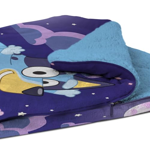 Silk Touch Sherpa Slumber Bag for Boys and Girls, Sleeping Bag with Zipper, Sleepover Set, 27 x 56 inches - color: Slumber Pups
