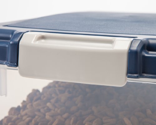 IRIS USA Dog Food Storage Container, Up to 11 lbs, Navy, Made in USA | BPA-Free, Airtight Seal, Best for Cat Food, Bird Seed, Chicken Feed, Pet Toys, Treats, Pellets - size: 11 lbs