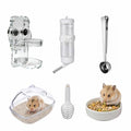 6 Pcs Basic Hamster Cage Accessories Set, Magnetic Water Bottle,Sand Bath with Cleaning Scoop Food Bowls,Food Scoop,for Dwarf Syrian Hamsters Gerbils Mice Degus or Other Similar-Sized Small Pets