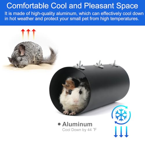 Chinchilla Hanging Cooling Tunnel Toys, Small Animals Tubes Tunnel Toys | Ferret Chinchilla Squirrel Guinea Pig Rat Cage Accessories (Black-Long)