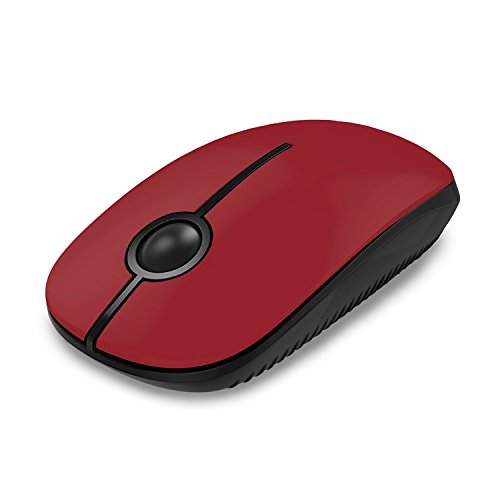 VssoPlor Wireless Mouse, 2.4G Slim Computer Laptop Mouse, Black and Red | Portable Mouse, Plug & Play USB Nano Receiver, Quiet Silent Optical Mice for Notebook, PC, Laptop, Computer, Windows, Mac - color: Black and Red