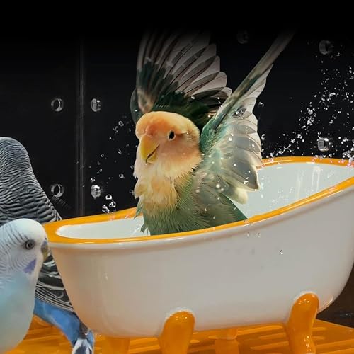 GuineaLoft™ Small Pet Bathtub – Generously-Sized Ceramic Bathtub | For Birds' Water Baths or Hamsters' Sand Baths, Also Works as a Food Bowl – Visit the GuineaLoft Store for More