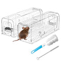 2 Pack Humane Mouse Trap for Indoor No Kill Live Mice Traps for House Mice | 7.13x2.3x2.7 In Catch and Release Mouse Traps for Small Mice, Kids & Pets Friendly, Reusable Mousetrap with Cleaning Brushes - size: 2 Pack