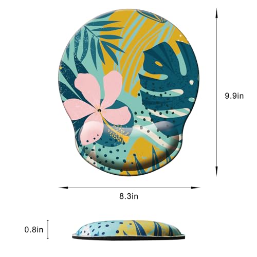Mouse Pad with Wrist Support, Ergonomic Mouse Pad with Memory Foam Wrist Rest Cushion, Non-Slip Rubber Base Gaming Mice Pad for Home Office Computer Laptop, Petal - color: M28-Petal