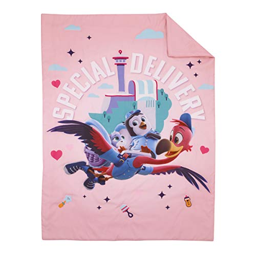 Disney T.O.T.S Special Delivery Pink, Teal, Purple & Brown 4Piece Toddler Bed Set - Comforter, Fitted Bottom Sheet, Flat Top Sheet, Reversible Pillowcase, Pink, Teal, Purple, Brown - color: Disney T.o.t.s