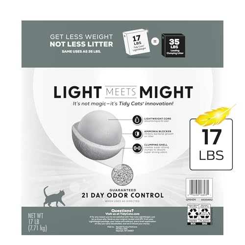 Purina Tidy Cats Lightweight 4-in-1 Strength Multi-Cat Litter, 17 lb Box - size: 17 Pound (Pack of 1), style: LightWeight