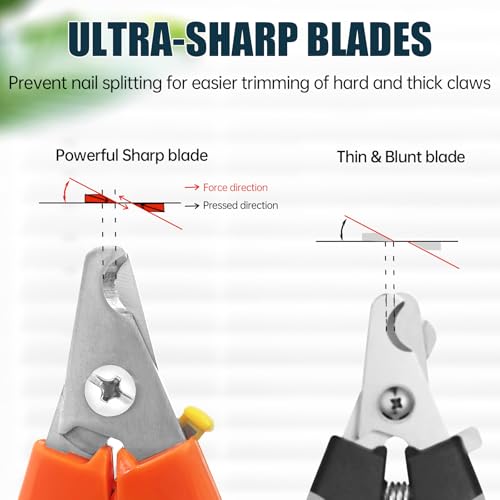 Dog Nail Clippers #767C w/Nail File, Trimmers for Large & Small Dogs | 767C dog nail trimmers + diamond-flake file. 0.45" opening for thick nails. Spring-action, ergonomic. Smooths sharp edges. - color: Red