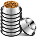 8 Pack Stainless Steel Dog Bowls Metal with Rubber Base Non-Slip Pets Puppy Cats Feeding Food and Water Bowls Dishwasher-Safe for Indoor Small Medium Large Dogs Cats Kitten Rabbit(7 oz) - size: 7 oz