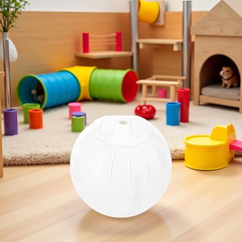 1Pc White-Transparent Plastic Silent Hamster Ball, Exercise Ball for Small Animals, Spinner Hamster Running for Sugar Gliders Small Mice Gerbils Hamsters (Diameter 10 cm ﻿