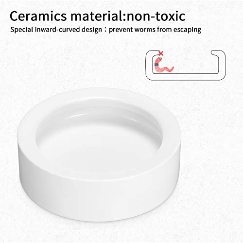 4 Pcs Reptile Bowl Food Dish Reptile Water Food Feeding Dish Ceramic Worm Pet Bowl Anti Escape Feeder for Lizard Anoles Chameleon Bearded Dragon Hermit Crab(2.71 Inch) - size: 2.71 Inch