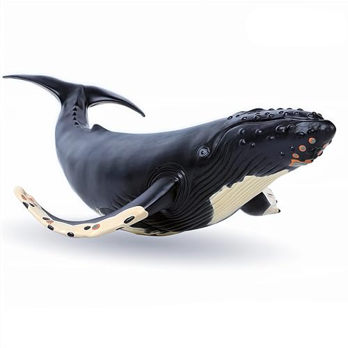 Gemini&Genius Humpback Whale Action Figure, Sea Animal Orca Blackfish Toys | Soft Rubber Ocean Shark, Great for Kids Bath Toys Swimming Toys, Beach Toys, Perfect Cake Coppers - color: Humpback Whale