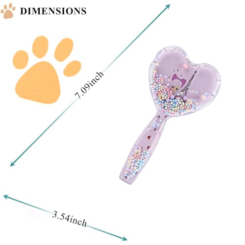 Small Dog Brush, Soft Dog Brush for Shih Tzus, Yorkies, Maltipoos, Maltese ， Love Shape Puppy Massaging Hair Brush, Cat Brush, for Small Dogs Cats Rabbits of All Hair Types (Purple) - color: Purple