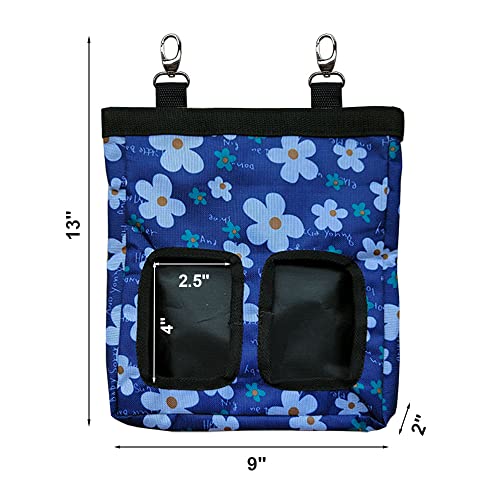 RIOUSSI Guinea Pig Hay Feeder, Hanging Rabbit Hay Feeder Bag. BlueFlower | Upgraded Double Layer Fabric | Bite Resistant | Cleaner Hay & Less Mess | Small Animal Hay Holder for Bunnies & Chinchillas - color: Blueflower