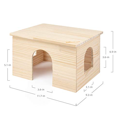 Niteangel Wood House with Window, Chinchilla and Guinea Pigs Hut Hideout