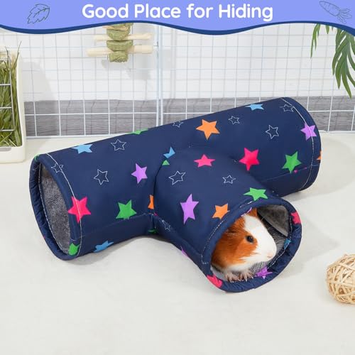 Glittme Washable Guinea Pig Tunnel, 17.7" Soft Plush Hideout for Small Pets | Small Animal Hideout Crafted With Warm Plush Lining, Offering A Cozy And Foldable Retreat For Indoor Play And Restful Sleep