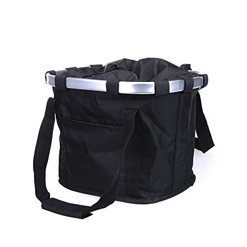 Pet Dog Bike Basket & Carrier Bag- Foldable Detachable Pet Travel Bicycle Basket - Small Animal Dog Cat Rabbit Bike Ride Basket Carrier (Black) - color: Black