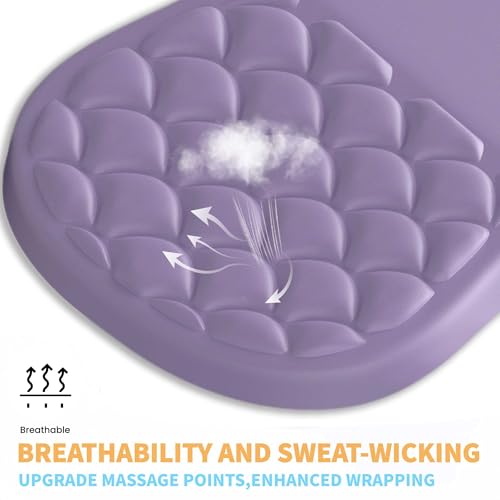 Ergonomic Mouse Pad Wrist Support with Massage Design,Classic Purple Wrist Pain Relief Mousepad with Memory Foam,Non-Slip PU Base - color: A-02