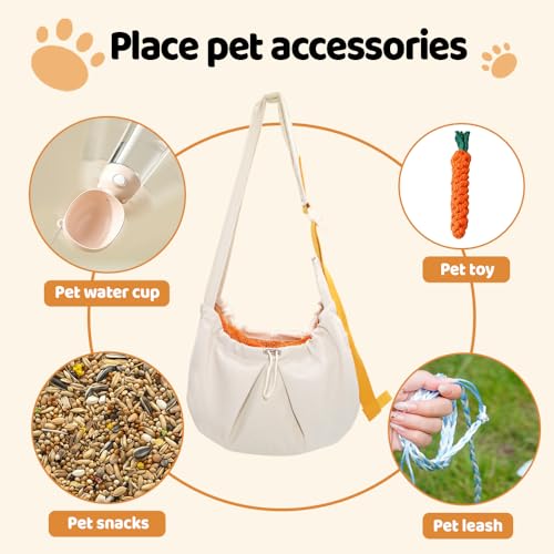 Ferret Sling Carrier, Soft Breathable Small Animal Sling Bag with Widened & Adjustable Shoulder Strap for Ferrets Puppy Kitten Rabbit