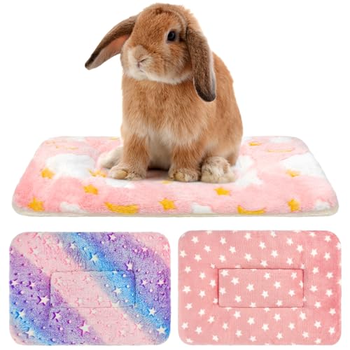 3PCS Guinea Pig Bed, Soft Rabbit Bedding, Fleece Bunny Mat | Warm Plush Cage Liner, Sleeping Blanket for Hamster Ferret Squirrel Hedgehog Rat - color: 04 - (3 Pcs)