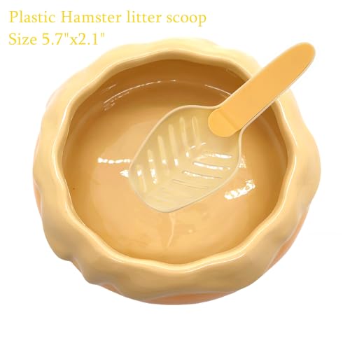 M2cbridge Ceramic Pudding Hamster Food Bowl Feeding Dish Water Bow for Guinea Pig Hedgehog Small Animal(Yellow) - color: Yellow