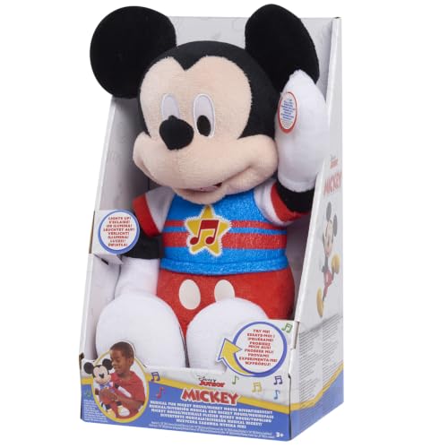 Disney Junior Mickey Mouse Funhouse Singing Fun Plush (Styles May Vary) | Lights and Sounds, Interactive Plush, Sings the "Hot Dog Song" or "The Wiggle Giggle" Song