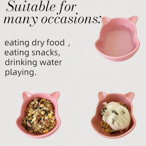 2 Pcs Hamster Ceramic Food Bowl, Ceramic Hamster Bowls, Small Pet Food & Water Bowls for Syrian Dwarf Hamsters Gerbils Hedgehogs Guinea Pigs