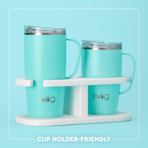 Swig Life 22oz Insulated Travel Mug with Handle & Lid, Mermaid | Triple Insulated Stainless Steel - Handle & Lid Included - Keeps Coffee Hot or Cold - Cup Holder Friendly - color: Mermaid, size: 22 Ounces