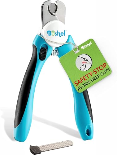 Large Dog Nail Clippers with Safety Guard to Avoid Over-Cutting Nails and Free Nail File, Razor Sharp Blades, Professional at Home Grooming - size: Large/Medium