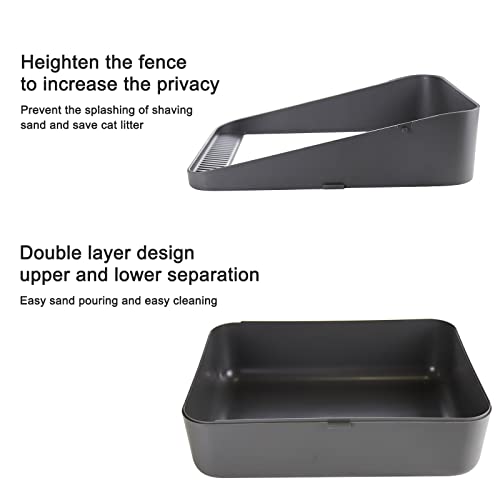 Sfozstra Small Cat Litter Box: Leak Resistant Durable Removable Tray | Cats Under 8 lbs / Anti Tracking Pedal / Easy Cleaning / Space Saving / Indoor Apartment Use
