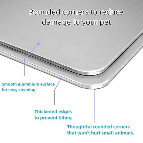 KABASI Rabbit Cooling Pad, Hamster Cool Plate Ice Bed, Pet Cool Mat, 12x8IN | for Bunny Puppy Kitten Guinea Pig Cat & Other Small Pets Stay Cool, Bite Resistance Aluminium Alloy Cool Pads
