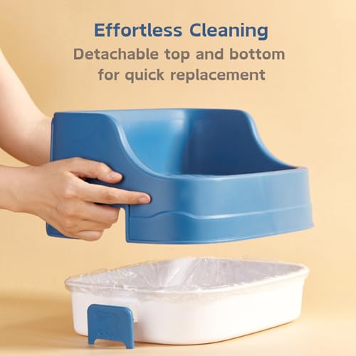 Rabbit Litter Box, Small Animals Litter Tray for Cage Detachable Bedding Litter Pan Potty Toilet Trainer Corner for Pet Rabbits Guinea Pigs Hamsters Chinchillas (Blue) - color: Blue