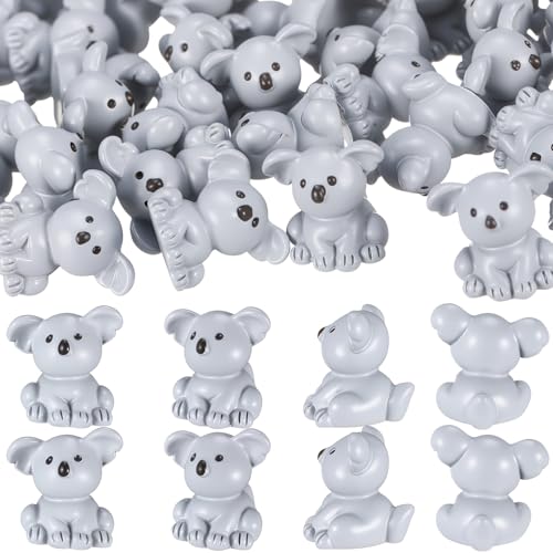 Geelin 50 Pcs Mini Koala Figurines Bulk Koala Bear Birthday Party Decor | Resin Animal Figures, for Hiding Games, Koala Bear Birthday Gifts, Miniature Collection Figure, Fairy Garden Dollhouse - style: Koala