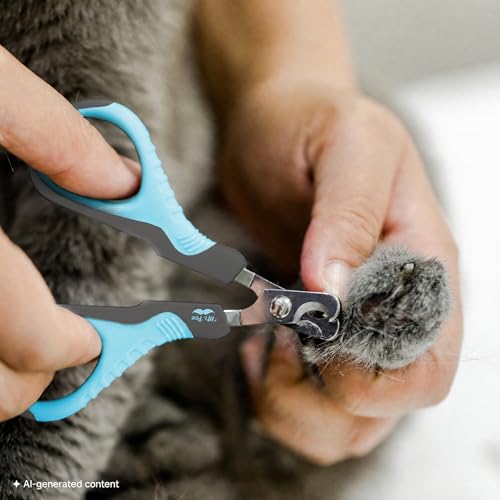 Mr. Pen- Cat Nail Clipper, Stainless Steel | Professional Sharp Cat Claw Trimmer for Small and Medium Cats, Pet Nail Clipper with Sturdy Non Slip Handle - color: Sky Blue & Dark Gray