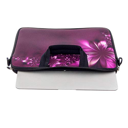 11 11.6 12 12.5 13 inches Case Laptop/Chromebook/Notebook PC Messenger Bag Tablet Travel Case Neoprene Handle Sleeve with Shoulder (11-13.3 inch, Flowers) - color: Flowers, size: 11-13.3 inch