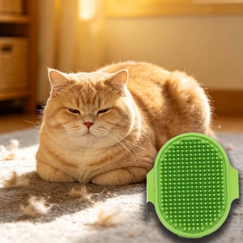 Pet Bathing Brush for Dogs and Cats, Silicone Grooming Brush Green | Shampoo, Soft Rubber Curry Brush for Shedding and Massage, Deshedding Tool for Pet Hair Removal - color: Green