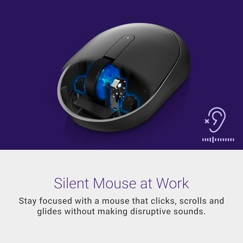 Dell Pro Wireless Mouse MS355, Silent Click, Bluetooth | AA Battery, 3 Year Advanced Exchange, Symmetrical Design, 2.4 GHz, Black - color: Black